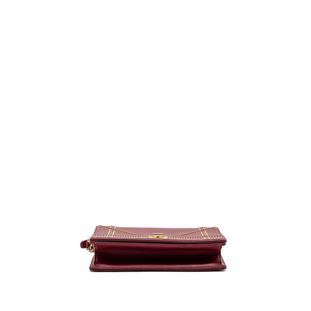DIOR MEDIUM DIORAMA STUDDED LAMBSKIN RED GHW