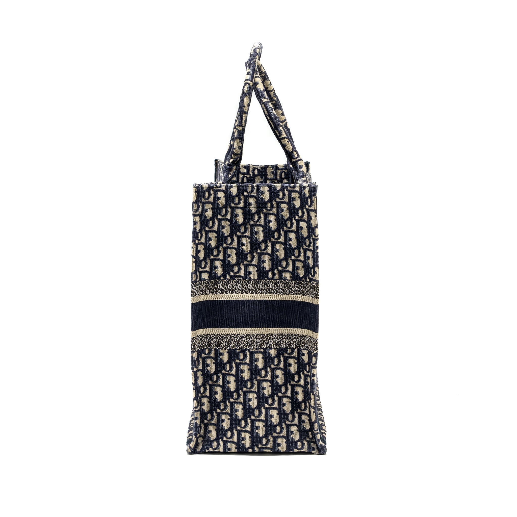 DIOR LARGE BOOK TOTE BLUE OBLIQUE EMBROIDERY