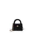 CHANEL 24P MINI SHOPPING TOTE/ KELLY BAG CALFSKIN BLACK GHW (MICROCHIP)