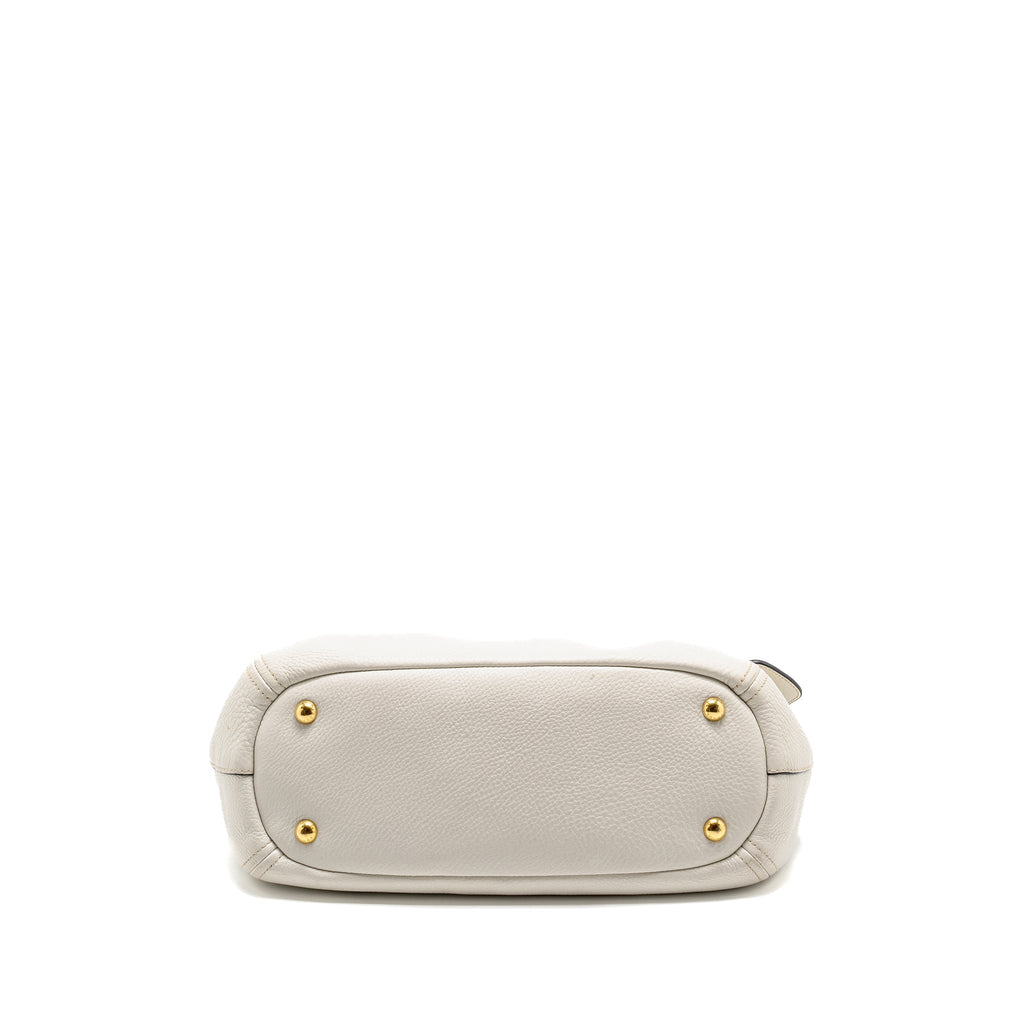 PRADA VITELLO DAINO BAG LEATHER WHITE GHW