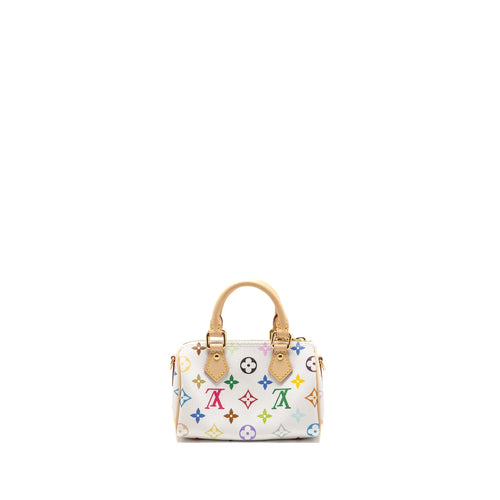 LOUIS VUITTON TAKASHI MURAKAMI NANO SPEEDY MULTICOLOURED MONOGRAM CANVAS WHITE GHW