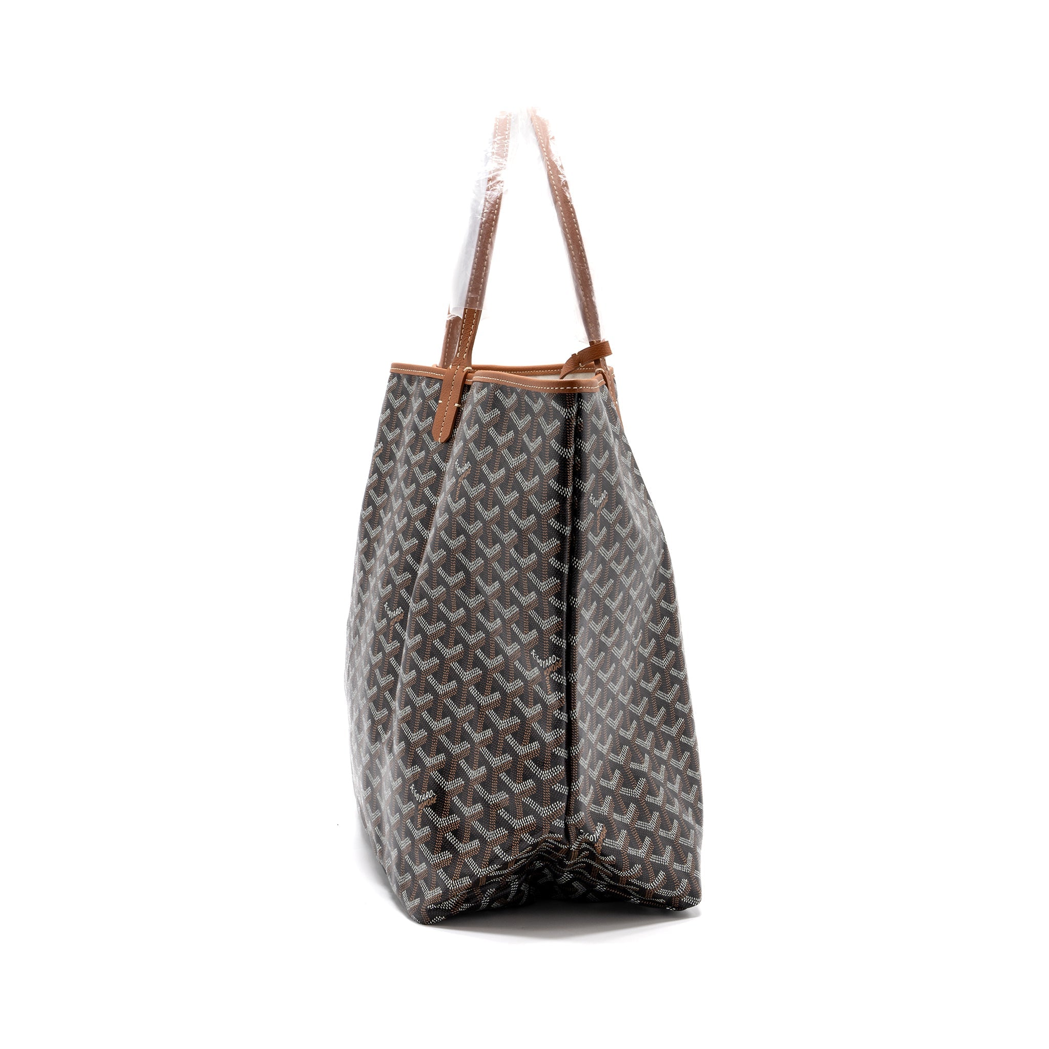 GOYARD SAINT LOUIS GM TOTE BAG CANVAS/ LEATHER BLACK/ TAN SHW