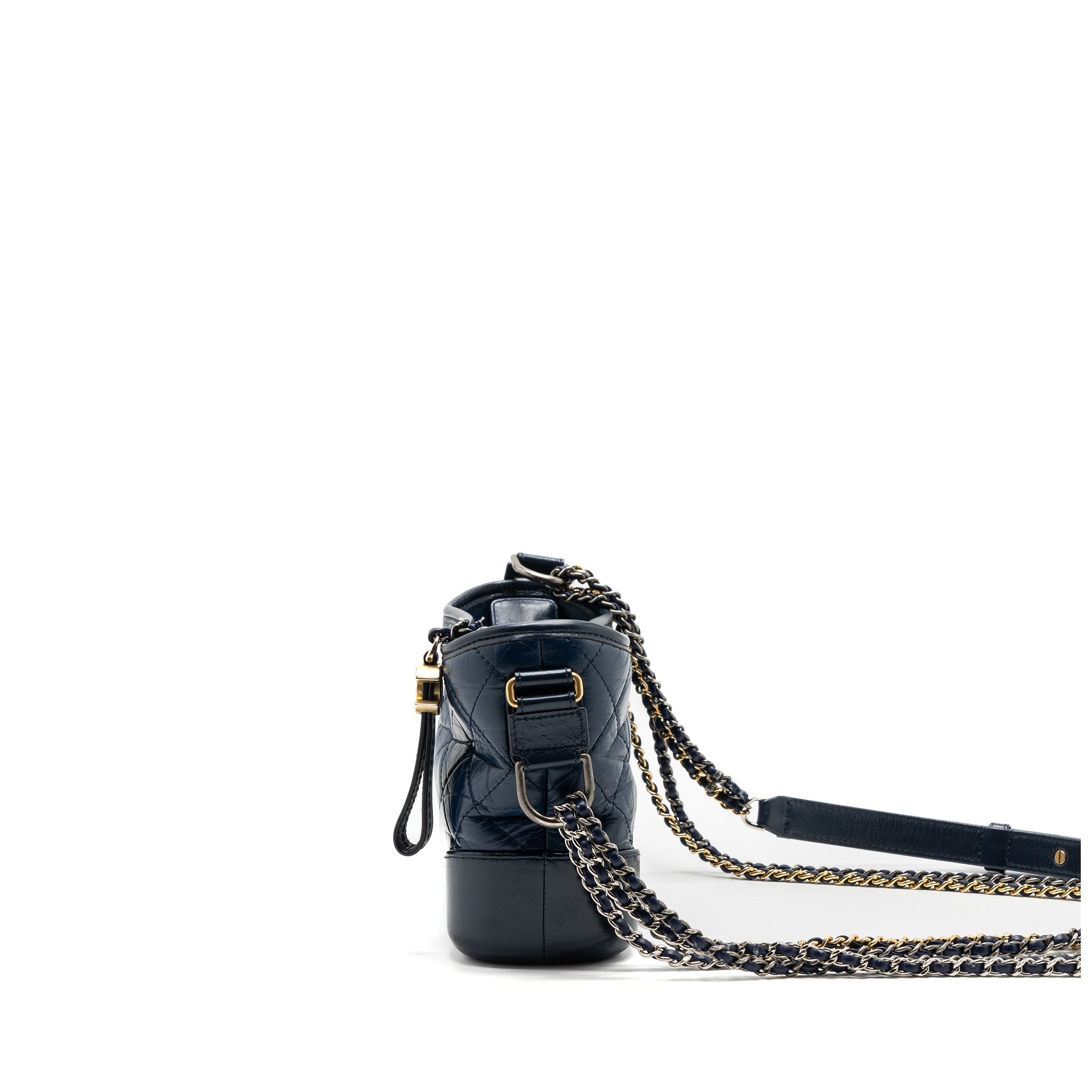 CHANEL SMALL GABRIELLE HOBO BAG CALFSKIN BLUE MULTICOLOUR HARDWARE