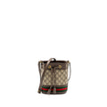 GUCCI OPHIDA MINI BUCKET BAG GG SUPREME CANVAS BEIGE / EBONY GHW