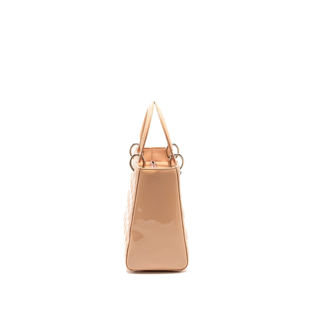 DIOR MEDIUM LADY DIOR PATENT LIGHT PINK SHW
