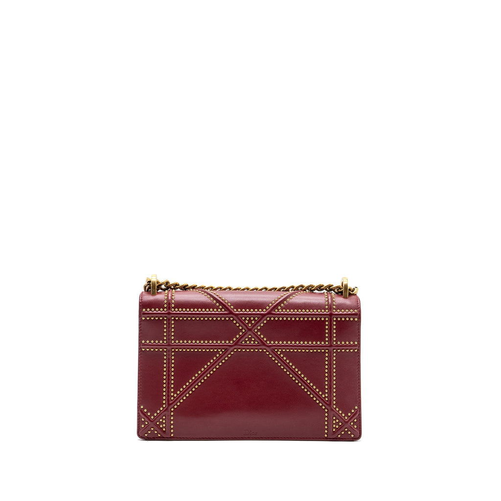 DIOR MEDIUM DIORAMA STUDDED LAMBSKIN RED GHW
