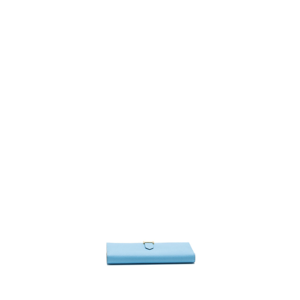 HERMES BEARN WALLET EPSOM BLUE/GREEN GHW