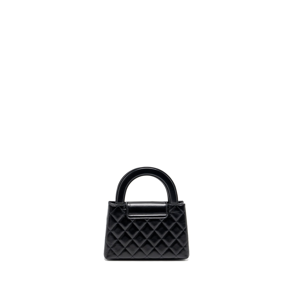 CHANEL 24P MINI SHOPPING TOTE/ KELLY BAG CALFSKIN BLACK GHW (MICROCHIP)