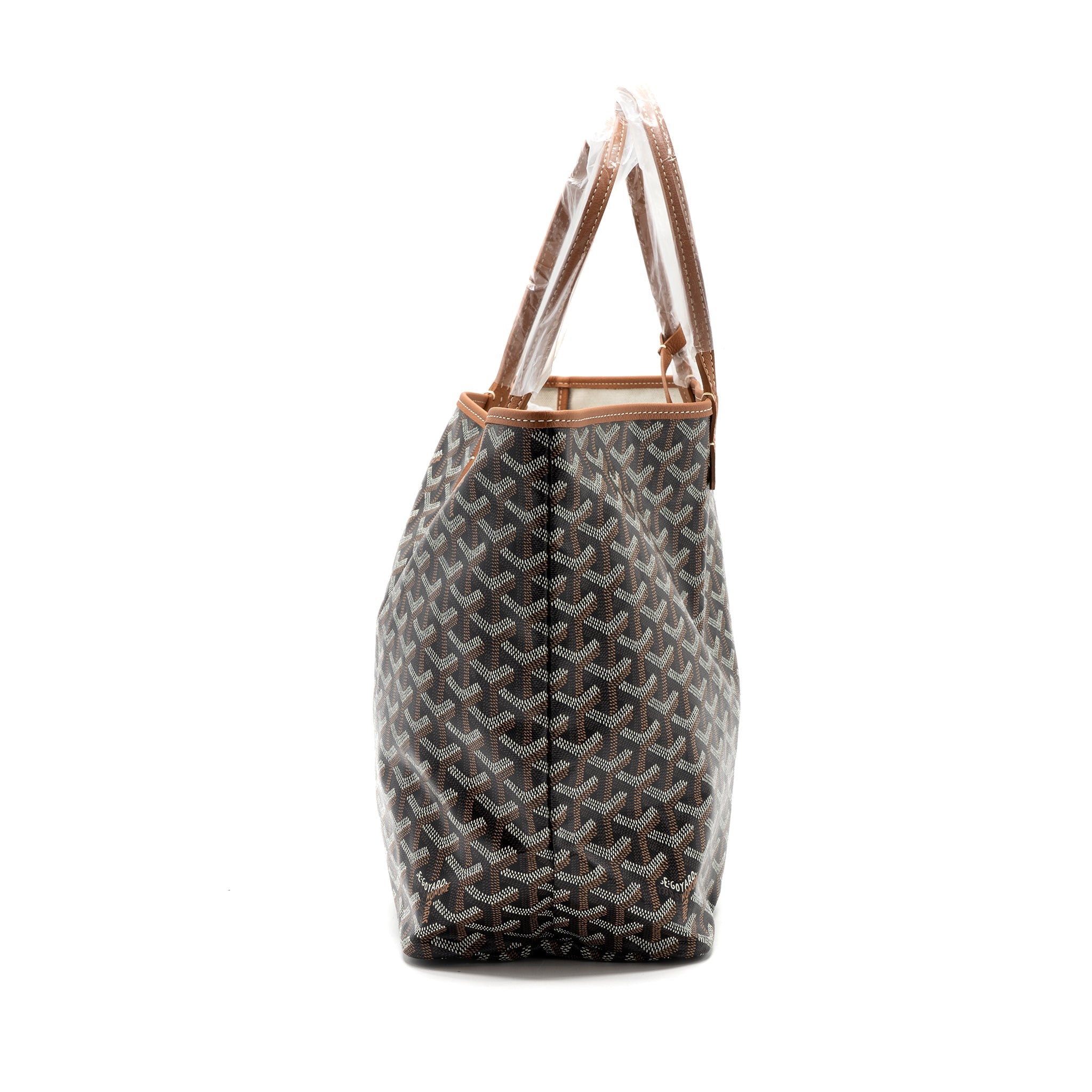 GOYARD SAINT LOUIS PM TOTE CANVAS BLACK/ BROWN SHW