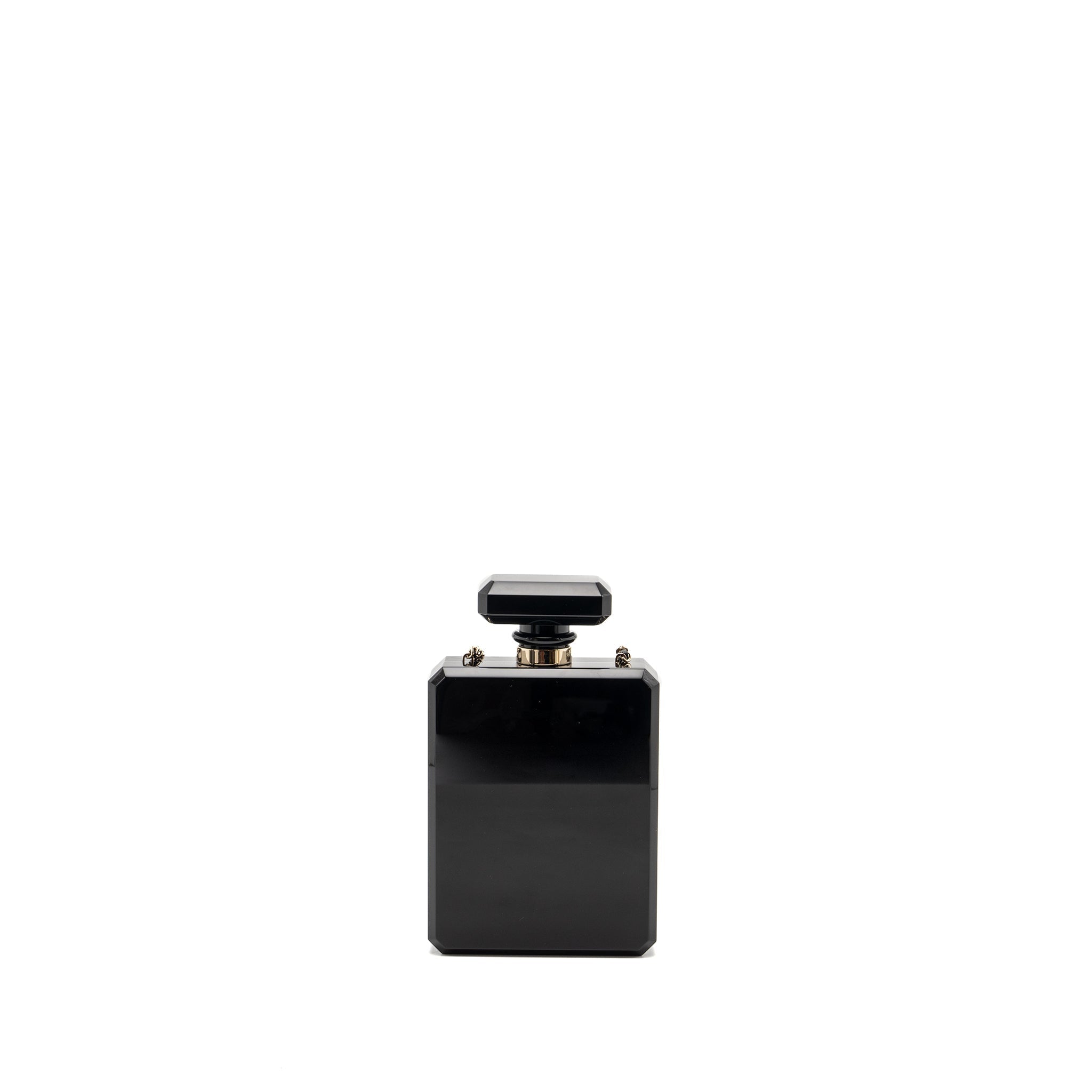 CHANEL 17A PERFUME BOTTLE CLUTCH EVENING BAG BLACK / BRONZE LGHW