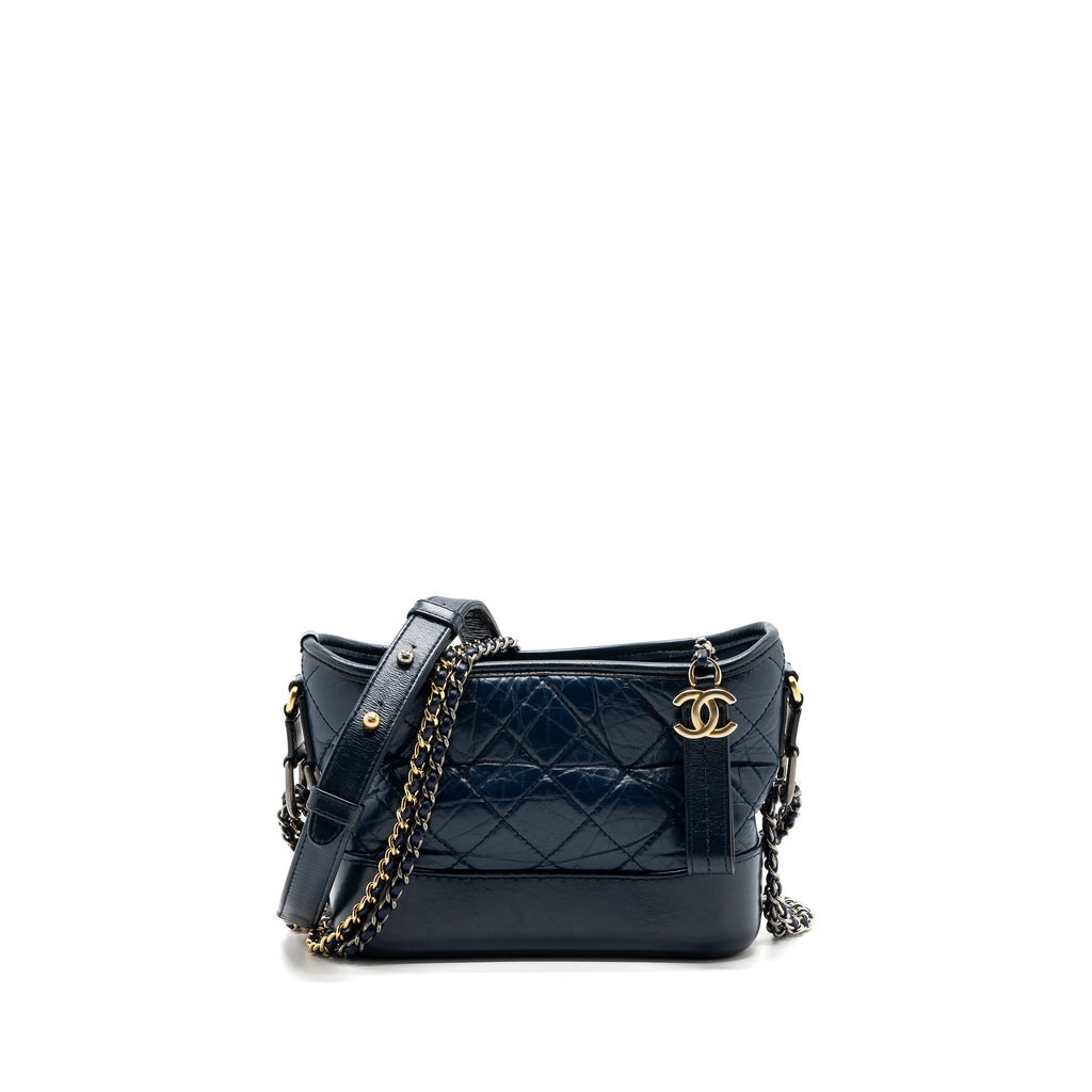 CHANEL SMALL GABRIELLE HOBO BAG CALFSKIN BLUE MULTICOLOUR HARDWARE