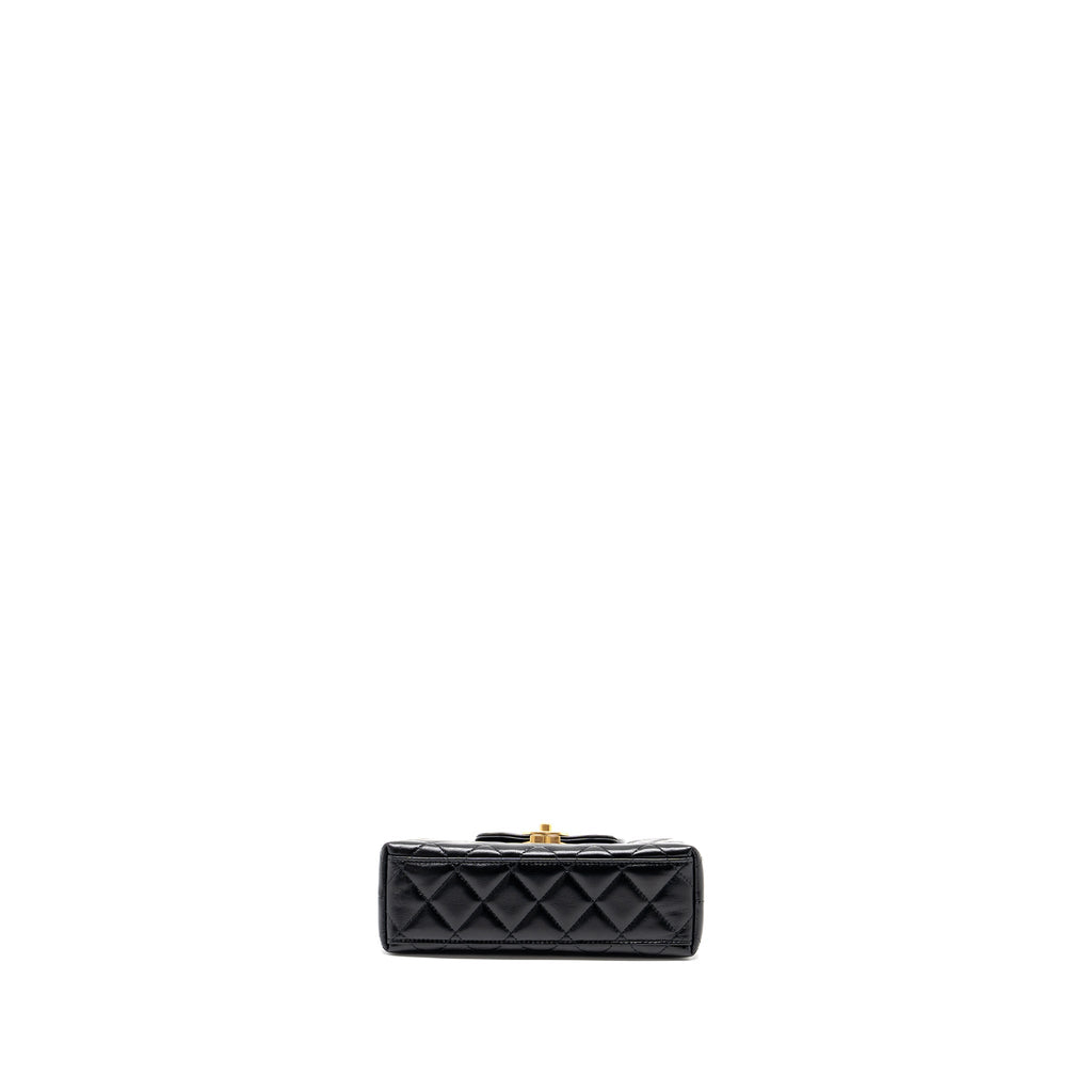 CHANEL 24P MINI SHOPPING TOTE/ KELLY BAG CALFSKIN BLACK GHW (MICROCHIP)