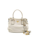 PRADA VITELLO DAINO BAG LEATHER WHITE GHW