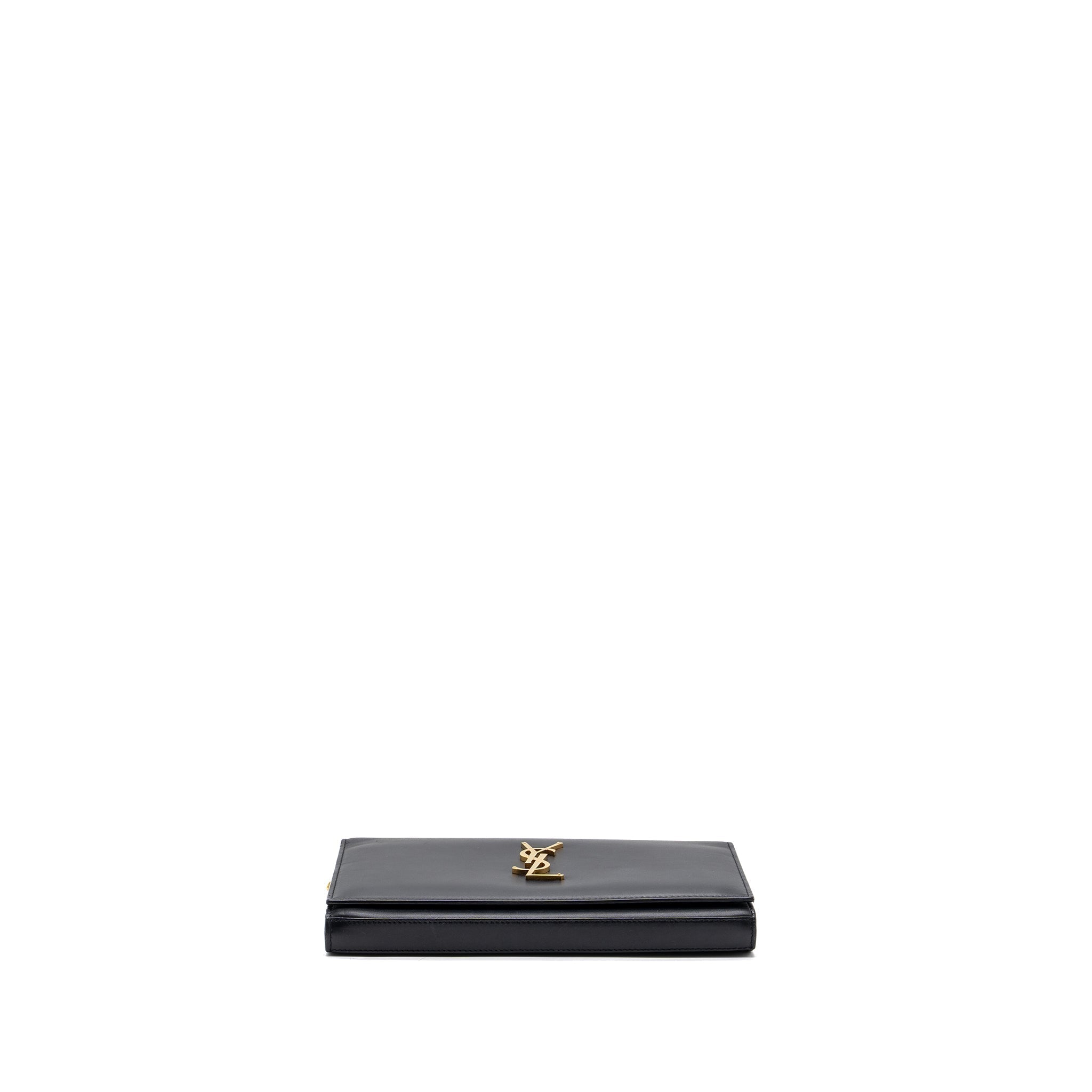 SAINT LAURENT FLAP CHAIN BAG LAMBSKIN BLACK GHW