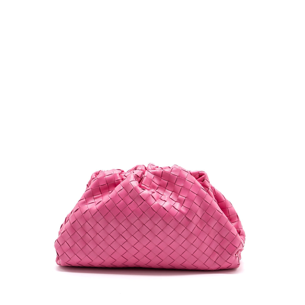 BOTTEGA VENETA MEDIUM POUCH CLUTCH INTERCCATO PINK