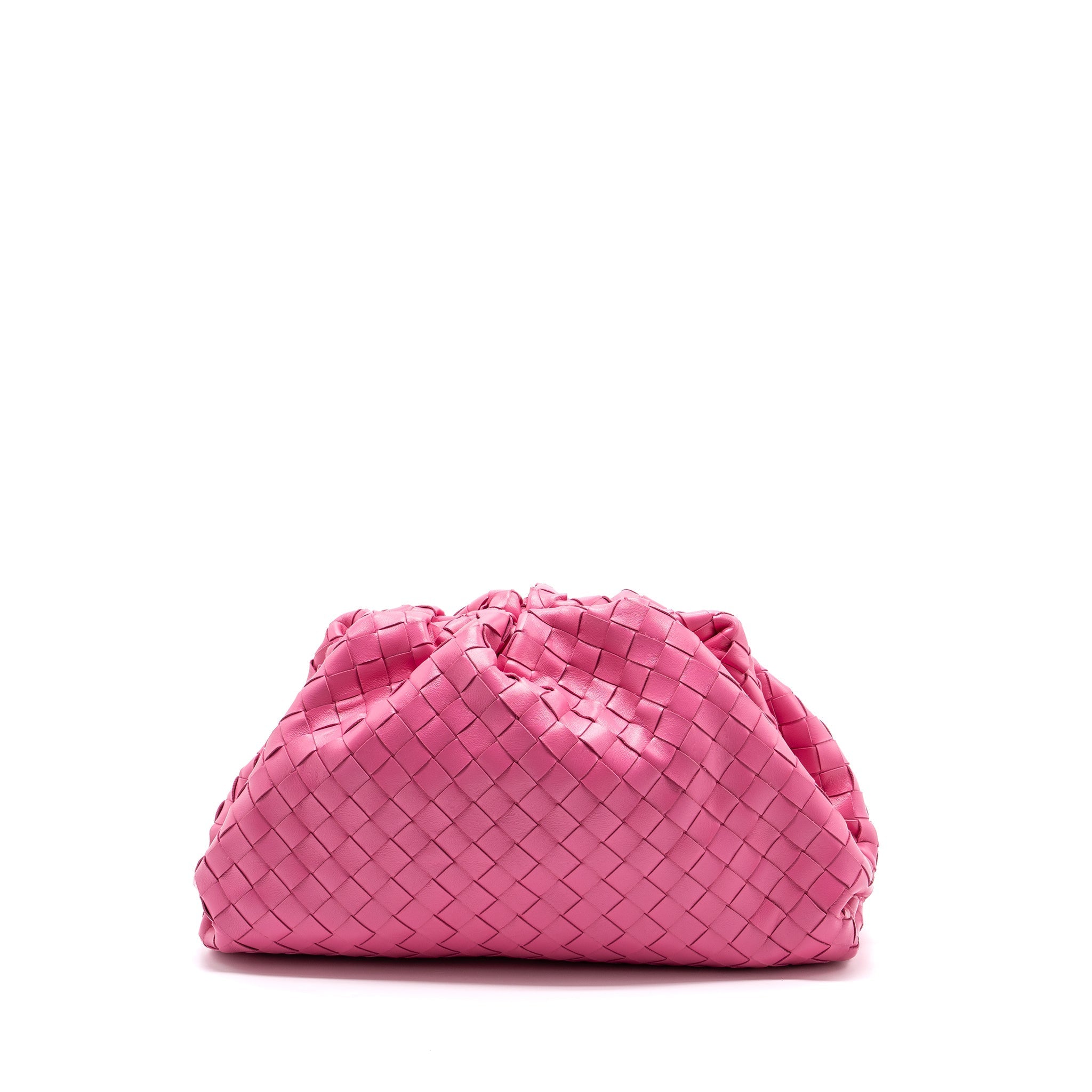 BOTTEGA VENETA MEDIUM POUCH CLUTCH INTERCCATO PINK