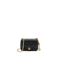 CHANEL 24P COCO LOVE SMALL FLAP BAG ADJUSTABLE CHAIN CAVIAR BLACK BRUSH GHW (MICROCHIP)