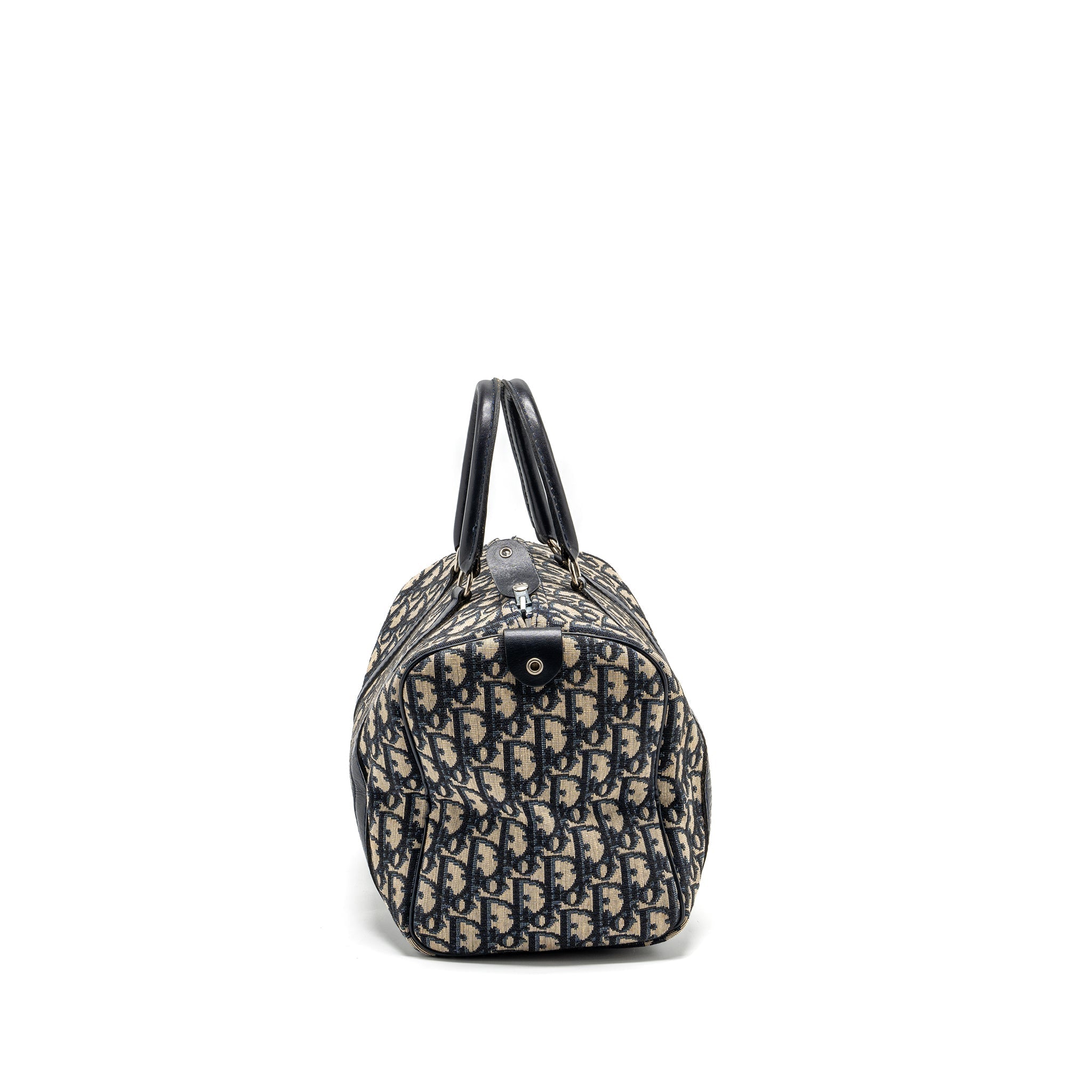 DIOR VINTAGE BOWLING BAG BLUE OBLIQUE CANVAS SHW