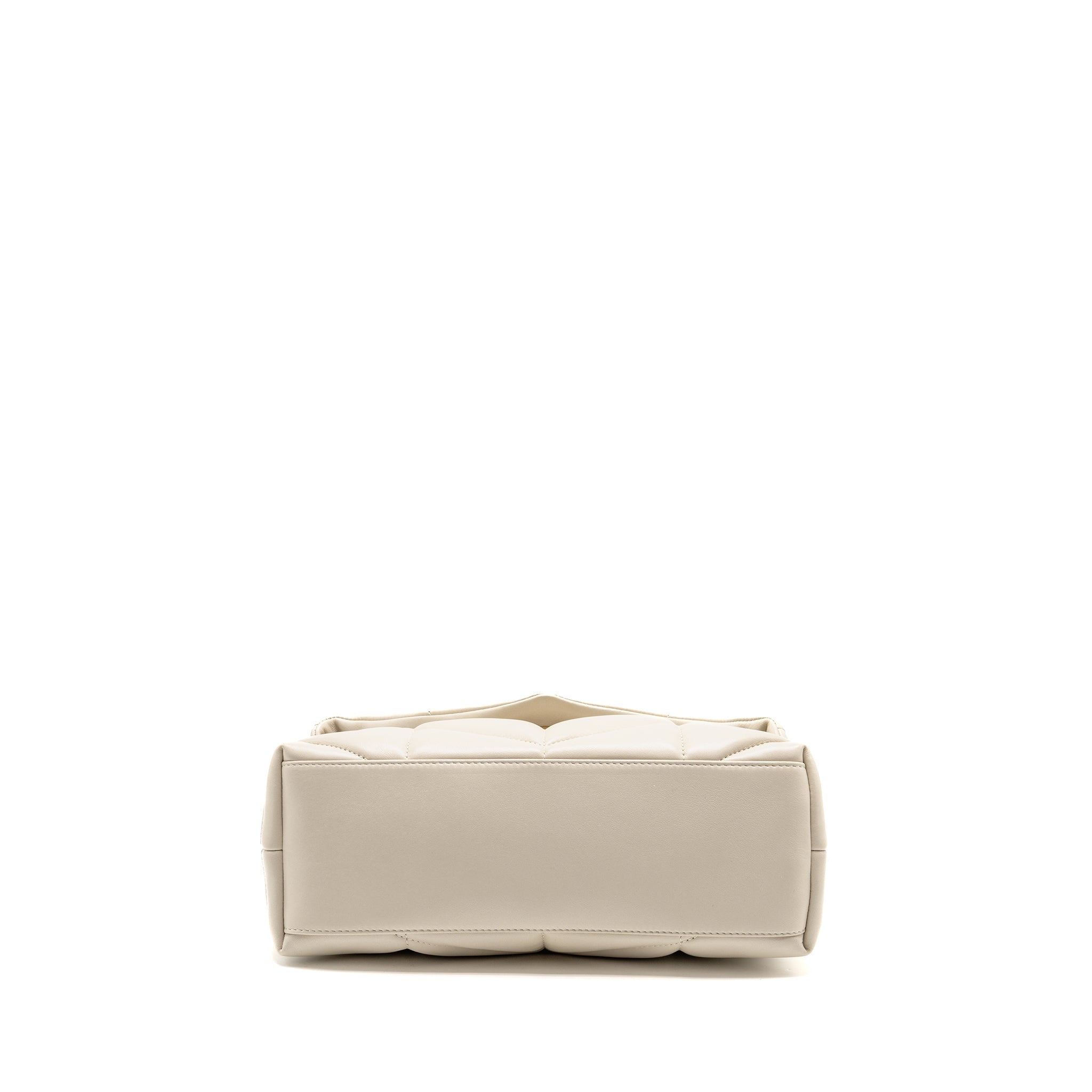SAINT LAURENT/YSL SMALL LOULOU PUFFER SHOULDER BAG LAMBSKIN BLANC VINTAGE GHW
