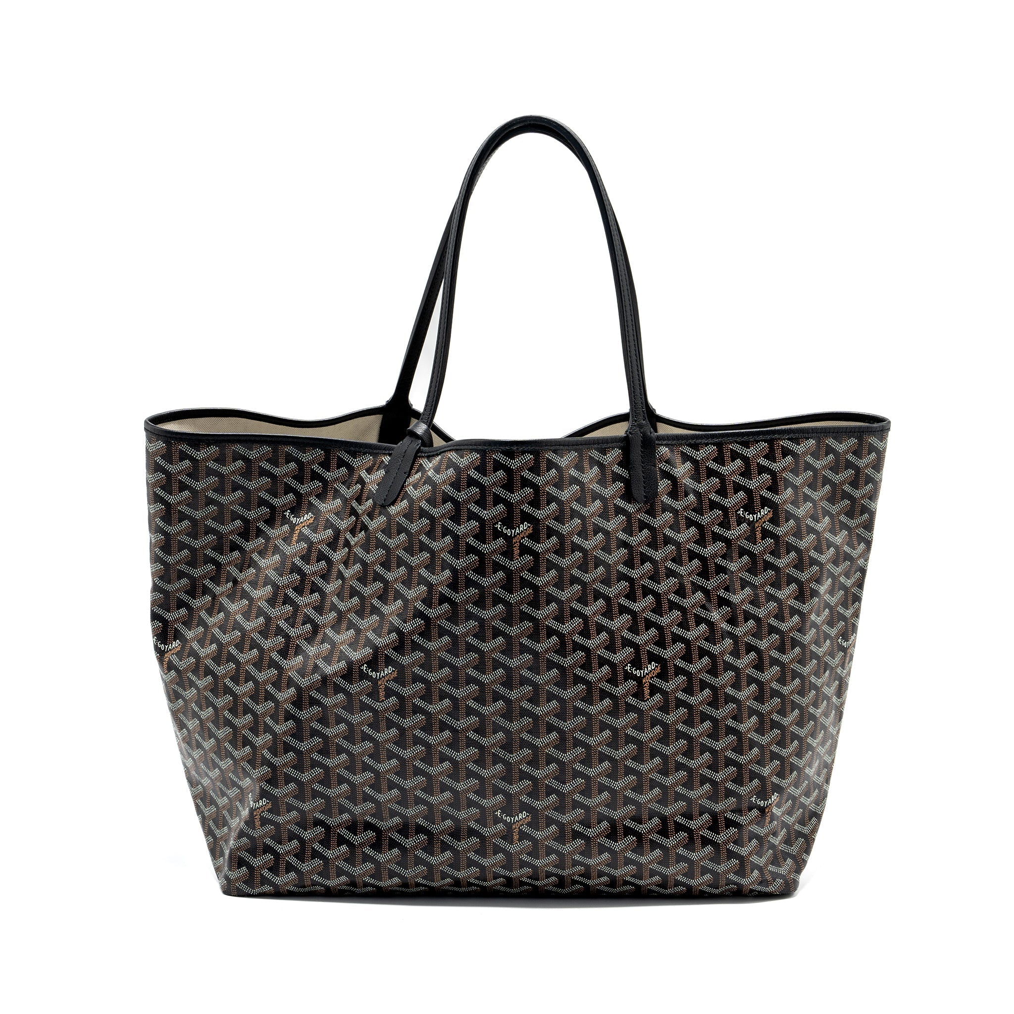 GOYARD SAINT LOUIS GM TOTE BAG GOYARDLINE CANVAS BLACK SHW