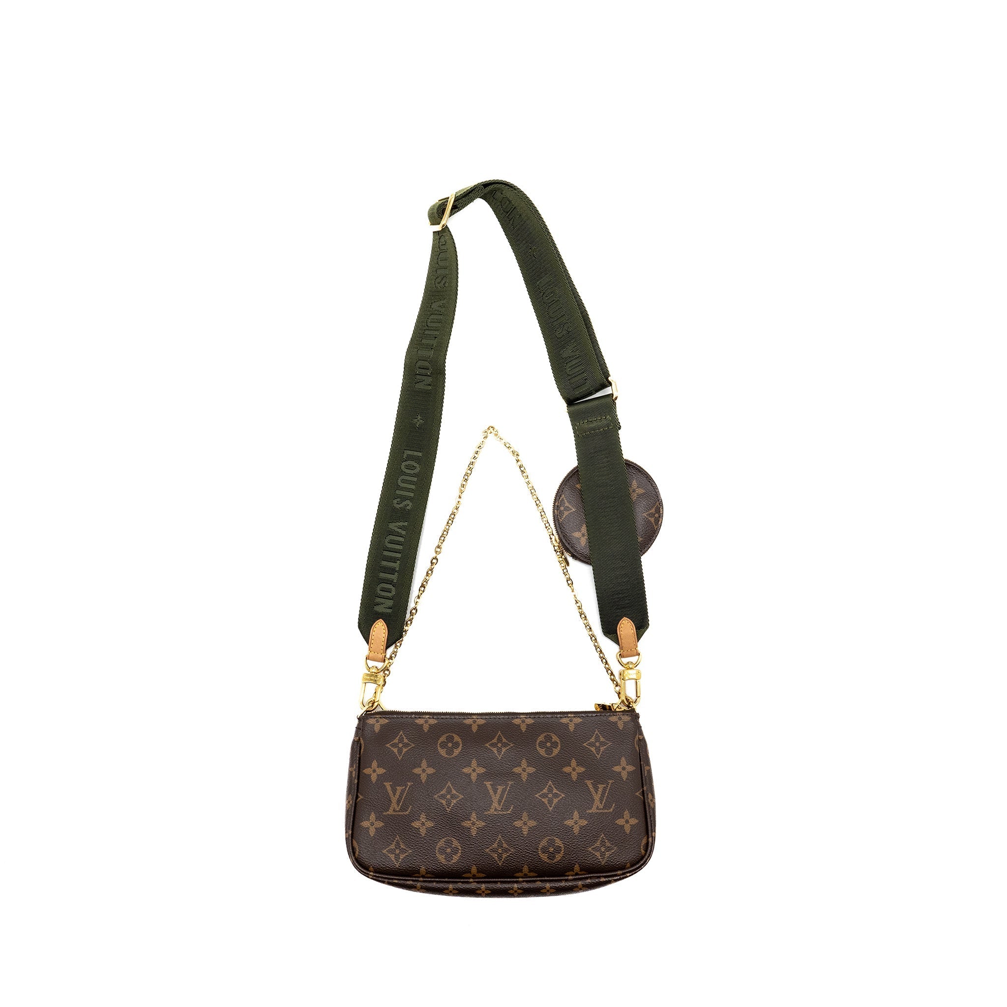 LOUIS VUITTON MULTI POCHETTE ACCESSORIES MONOGRAM CANVAS KHAKI GHW
