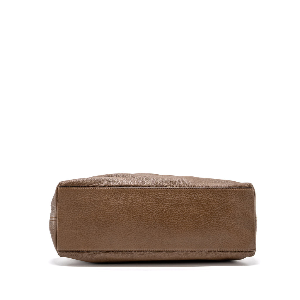 GUCCI DISCO TOTE BAG CALFSKIN BROWN LGHW