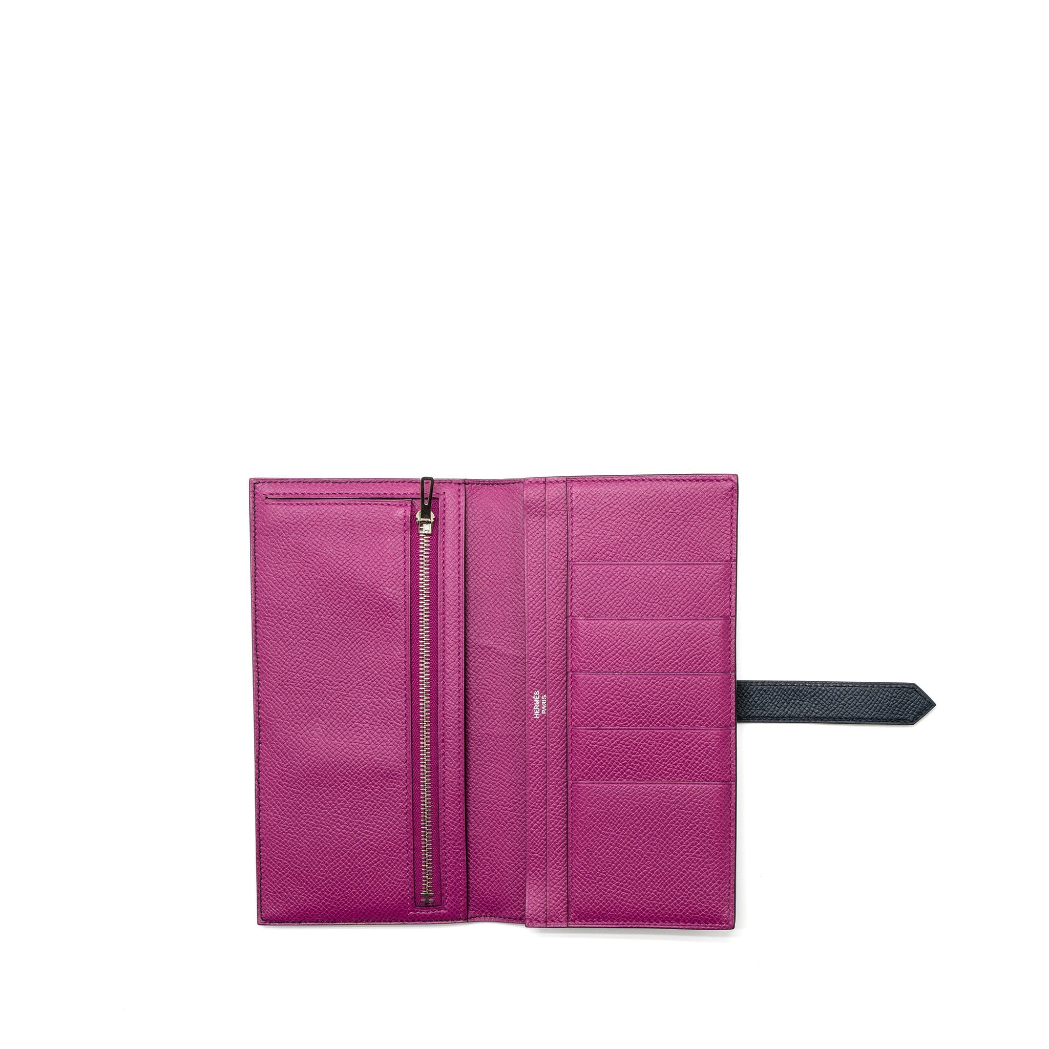 HERMES BEARN LONG WALLET EPSOM BLUE INDIGO/ROSE POURPRE SHW