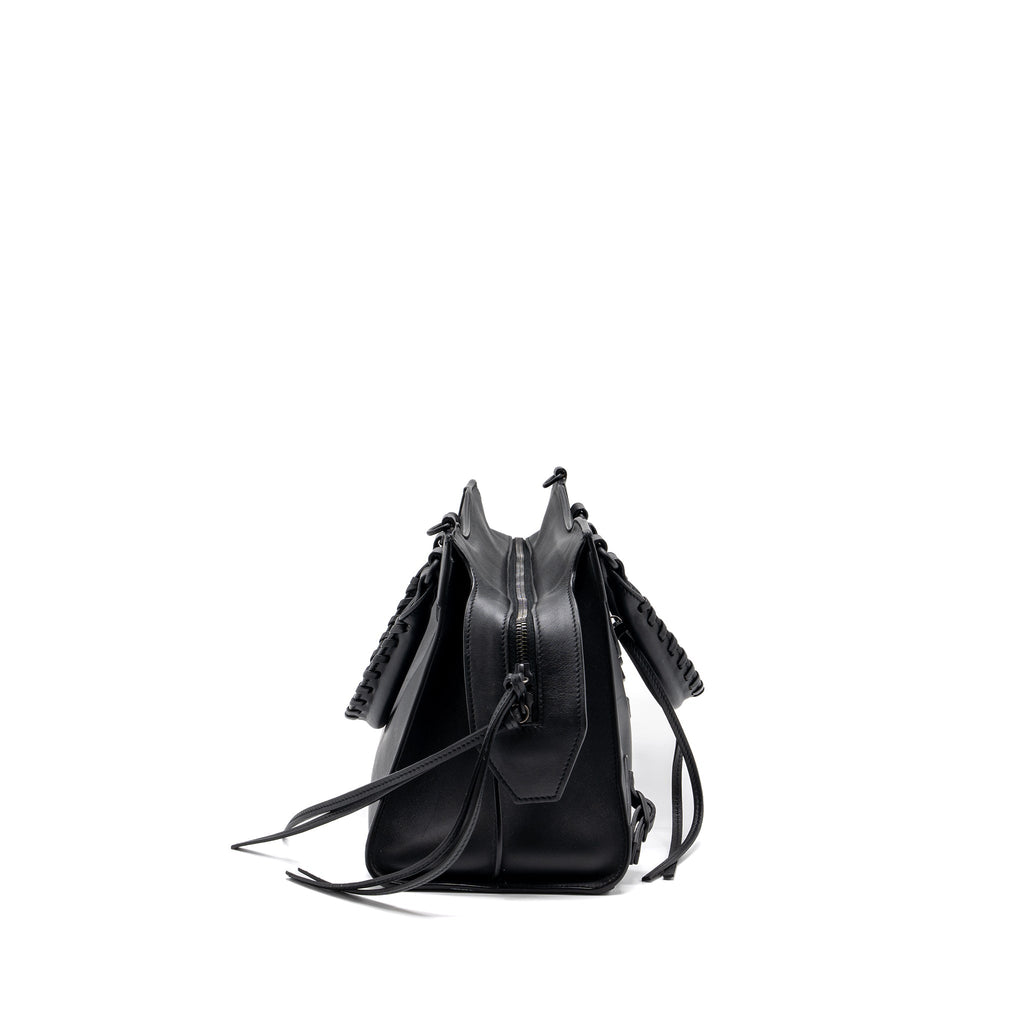 BALENCIAGA NEO CLASSIC SMALL HANDBAG CALFSKIN BLACK BLACK/RUTHENIUM HARDWARE