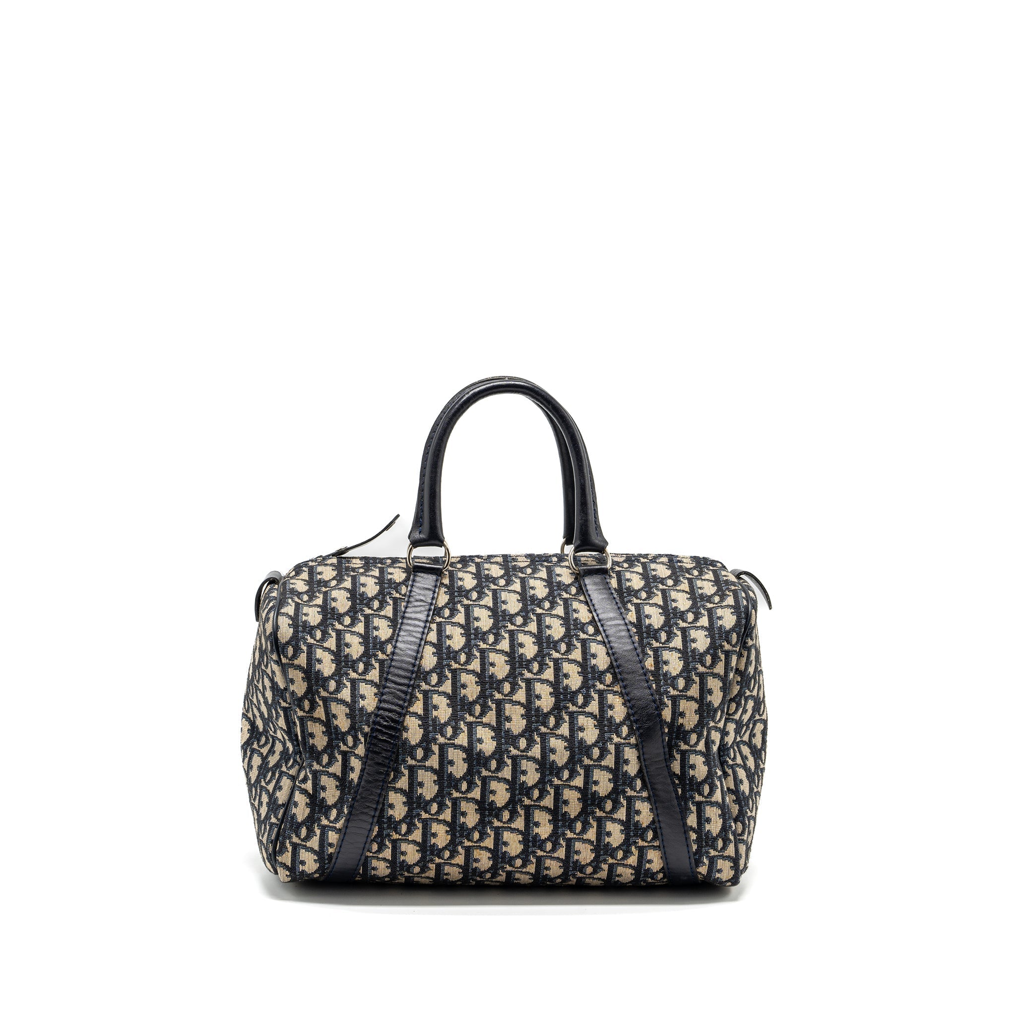 DIOR VINTAGE BOWLING BAG BLUE OBLIQUE CANVAS SHW