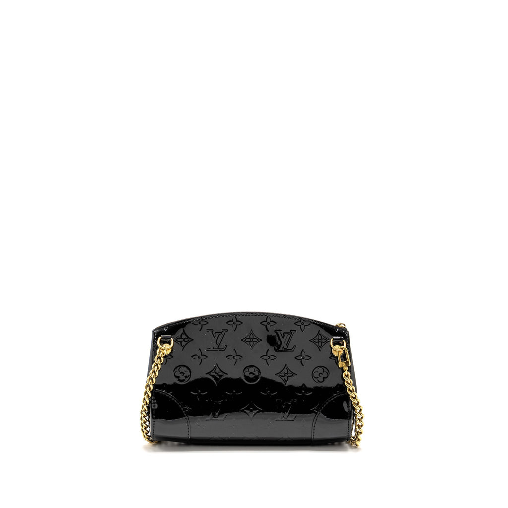 LOUIS VUITTON VERNIS SANTA MONICA CLUTCH PATENT BLACK GHW