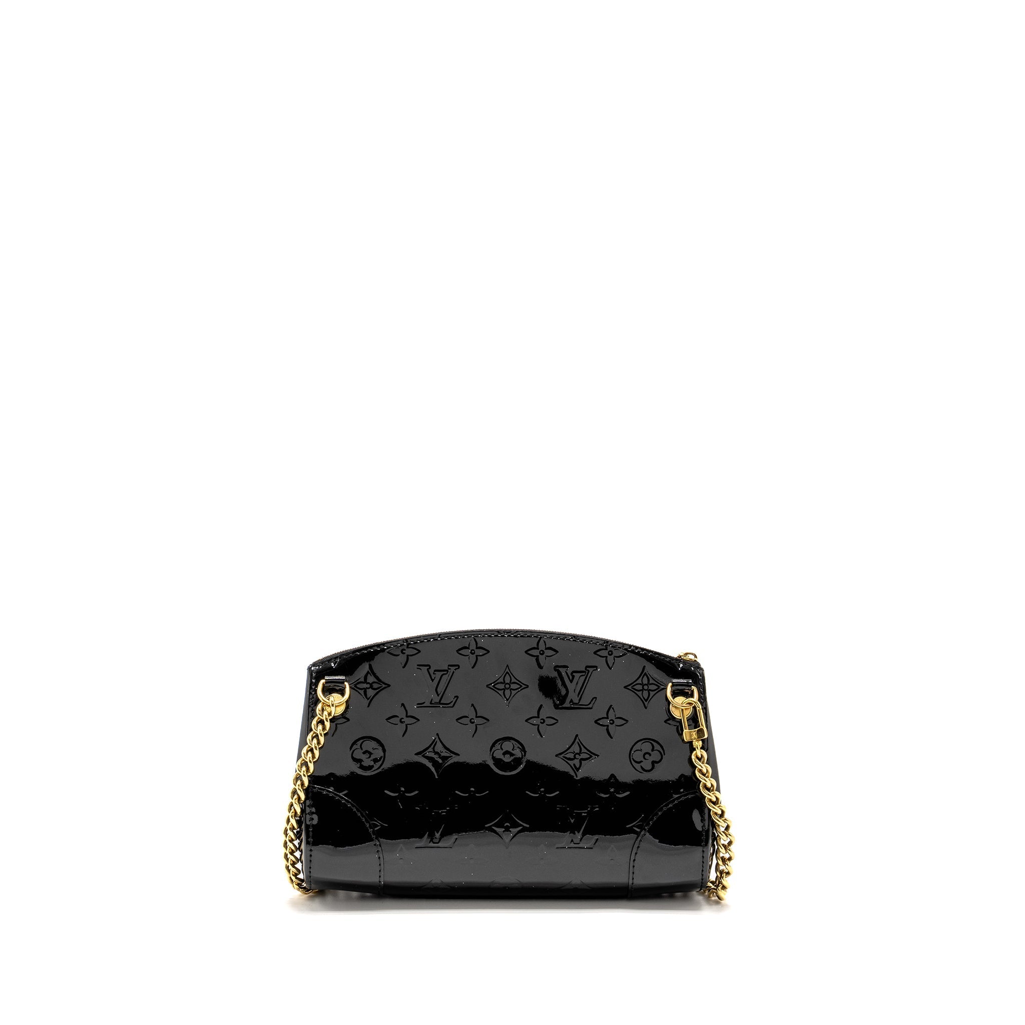 LOUIS VUITTON VERNIS SANTA MONICA CLUTCH PATENT BLACK GHW