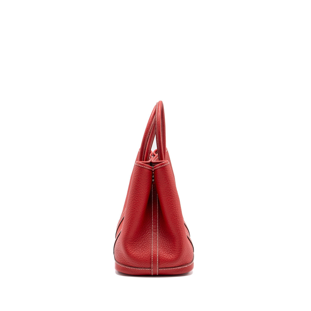 HERMES GARDEN PARTY 30 NEGONDA LEATHER ROUGE CASAQUE SHW
