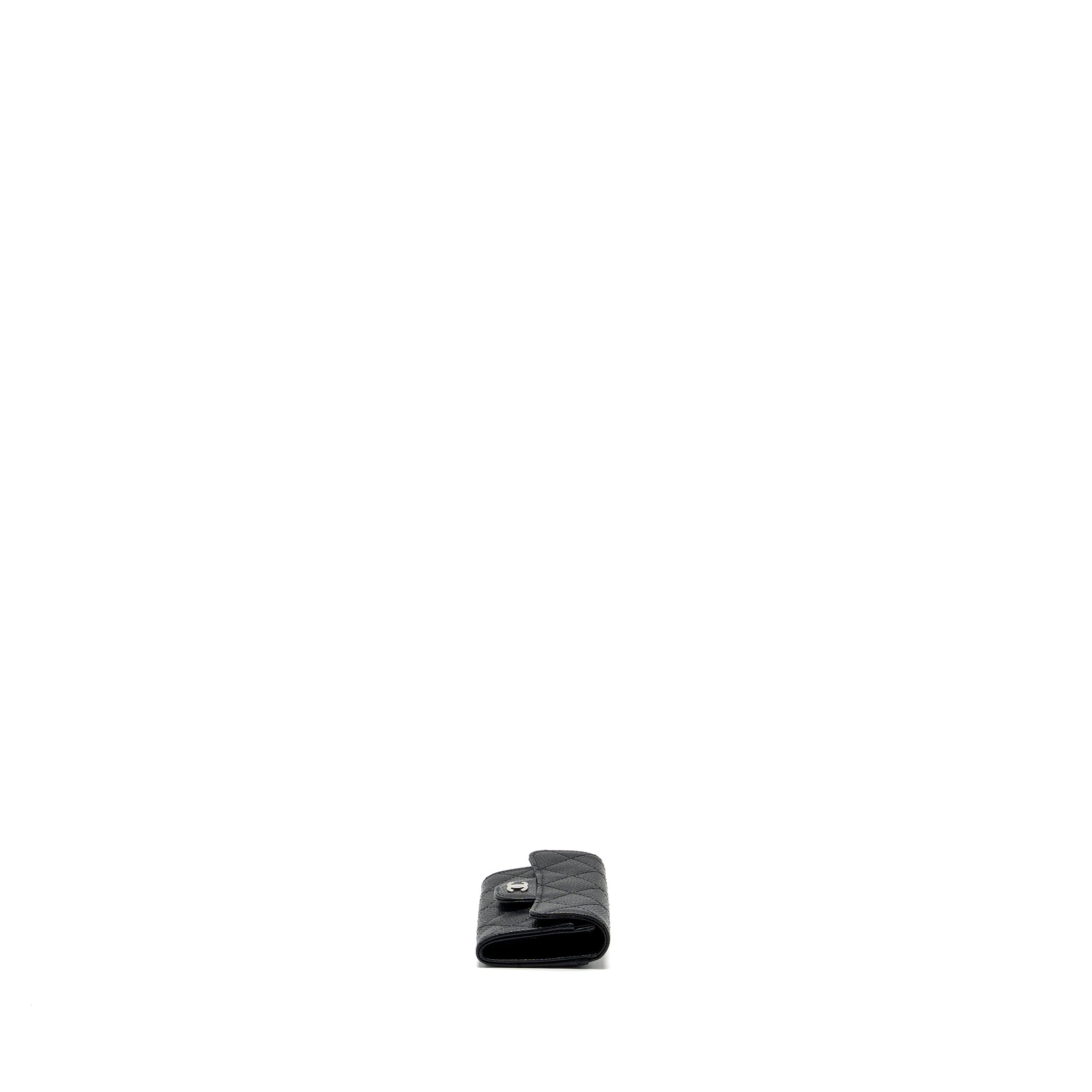 CHANEL CLASSIC FLAP CARD HOLDER CAVIAR BLACK SHW (MICROCHIP)