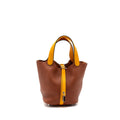 HERMES PICOTIN 18 LOCK BAG CLEMENCE CUIVE / JAUNE D’OR SHW