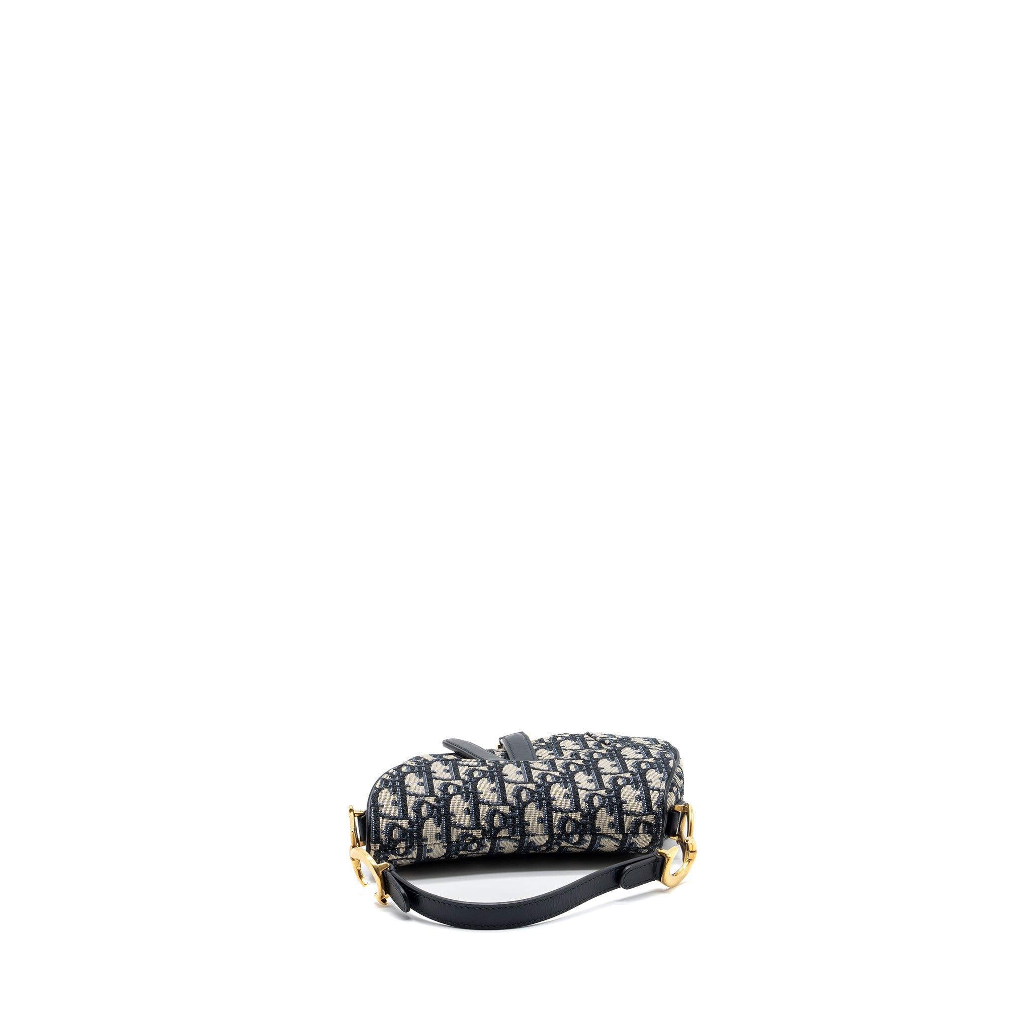 DIOR MINI SADDLE BAG BLUE OBLIQUE JACQUARD GHW