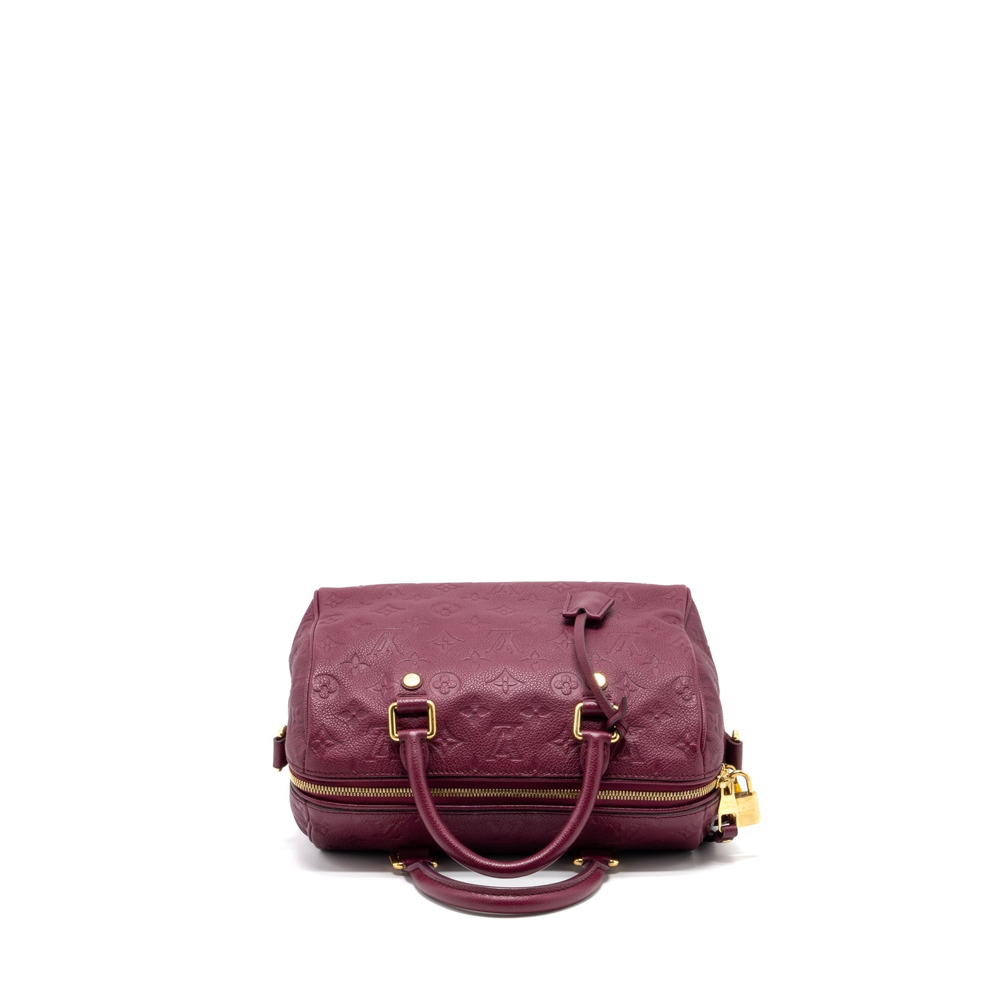LOUIS VUITTON SPEEDY 25 BANDOULIERE MONOGRAM EMPREINTE PURPLE GHW