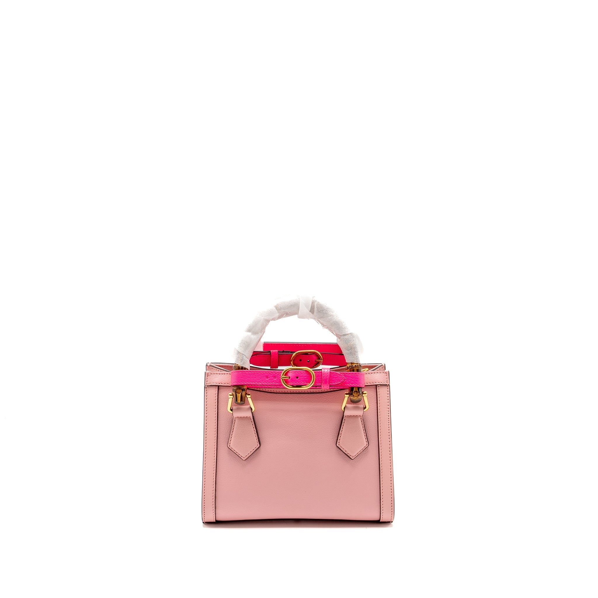 GUCCI MINI DIANA BAMBOO TOTE BAG LEATHER PINK GHW