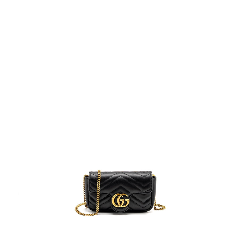 GUCCI SUPER MINI MARMONT CALFSKIN BLACK GHW
