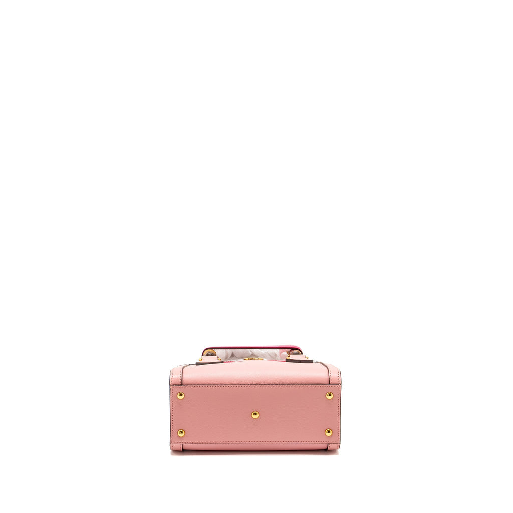 GUCCI MINI DIANA BAMBOO TOTE BAG LEATHER PINK GHW
