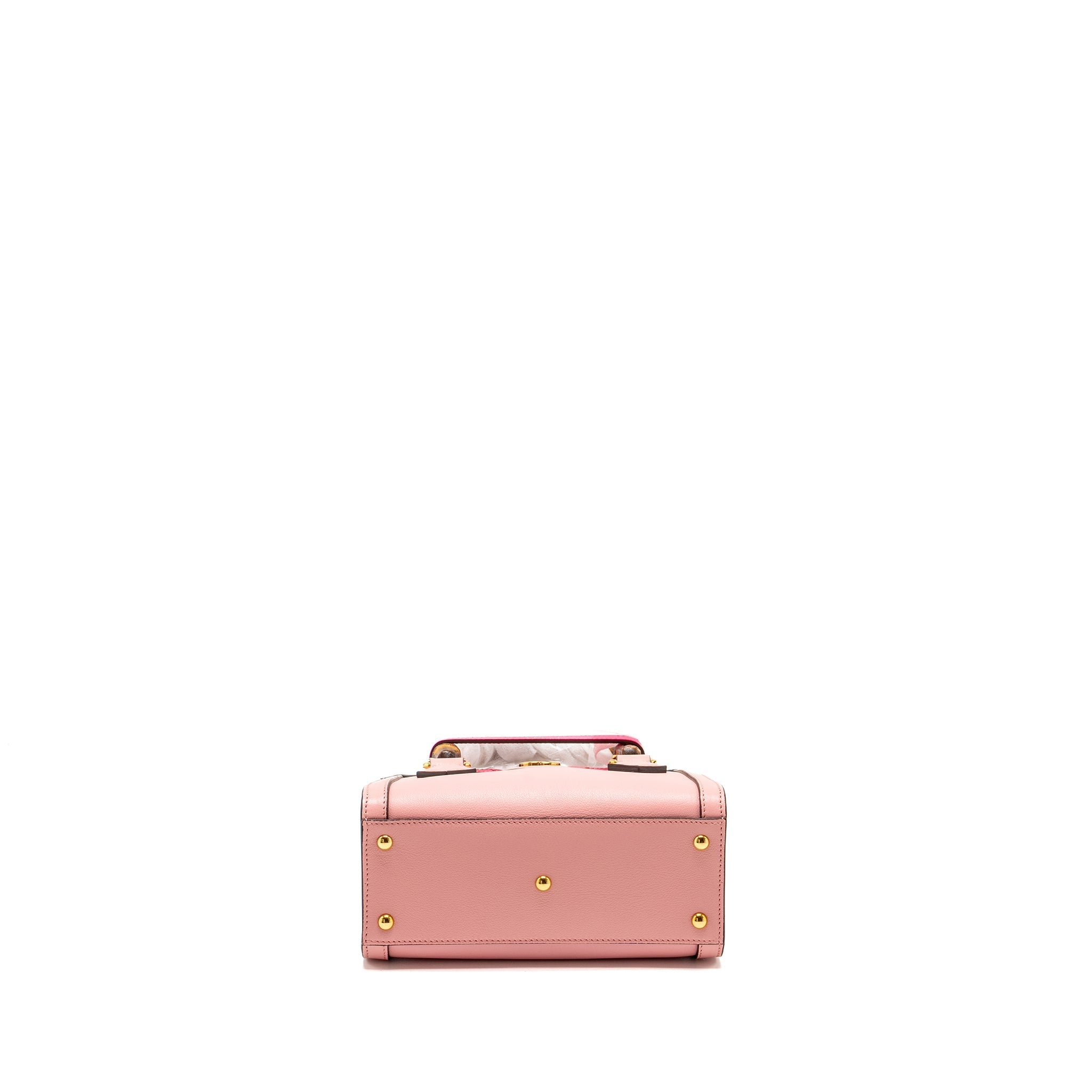 GUCCI MINI DIANA BAMBOO TOTE BAG LEATHER PINK GHW
