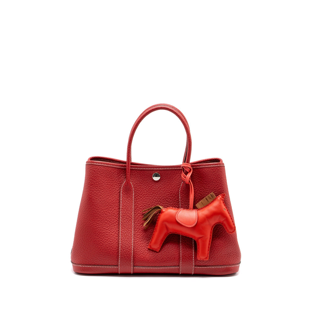HERMES GARDEN PARTY 30 NEGONDA LEATHER ROUGE CASAQUE SHW