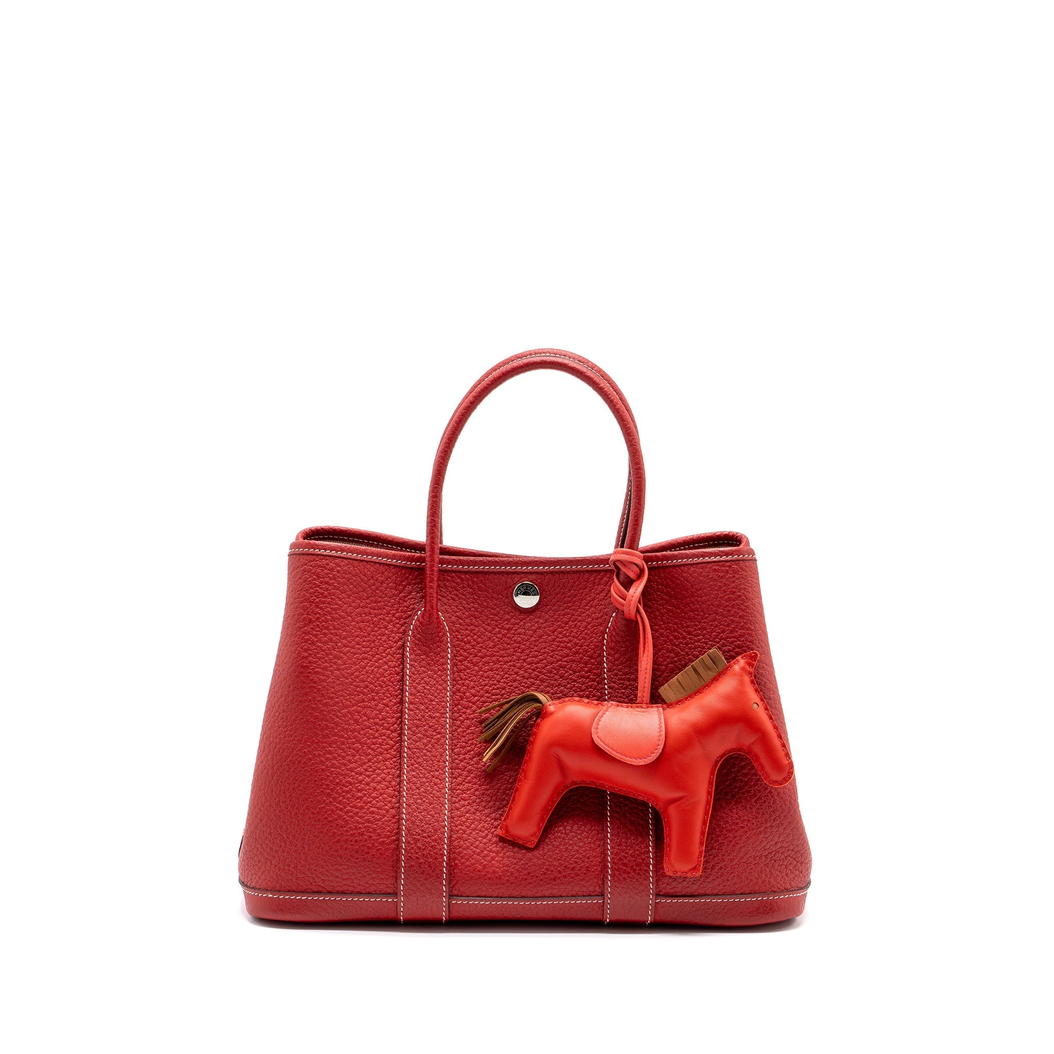 HERMES GARDEN PARTY 30 NEGONDA LEATHER ROUGE CASAQUE SHW