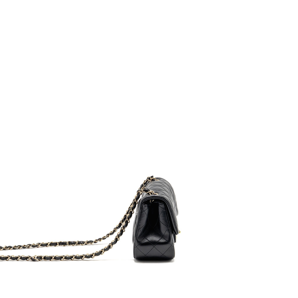 CHANEL MINI SQUARE FLAP BAG LAMBSKIN BLACK GHW