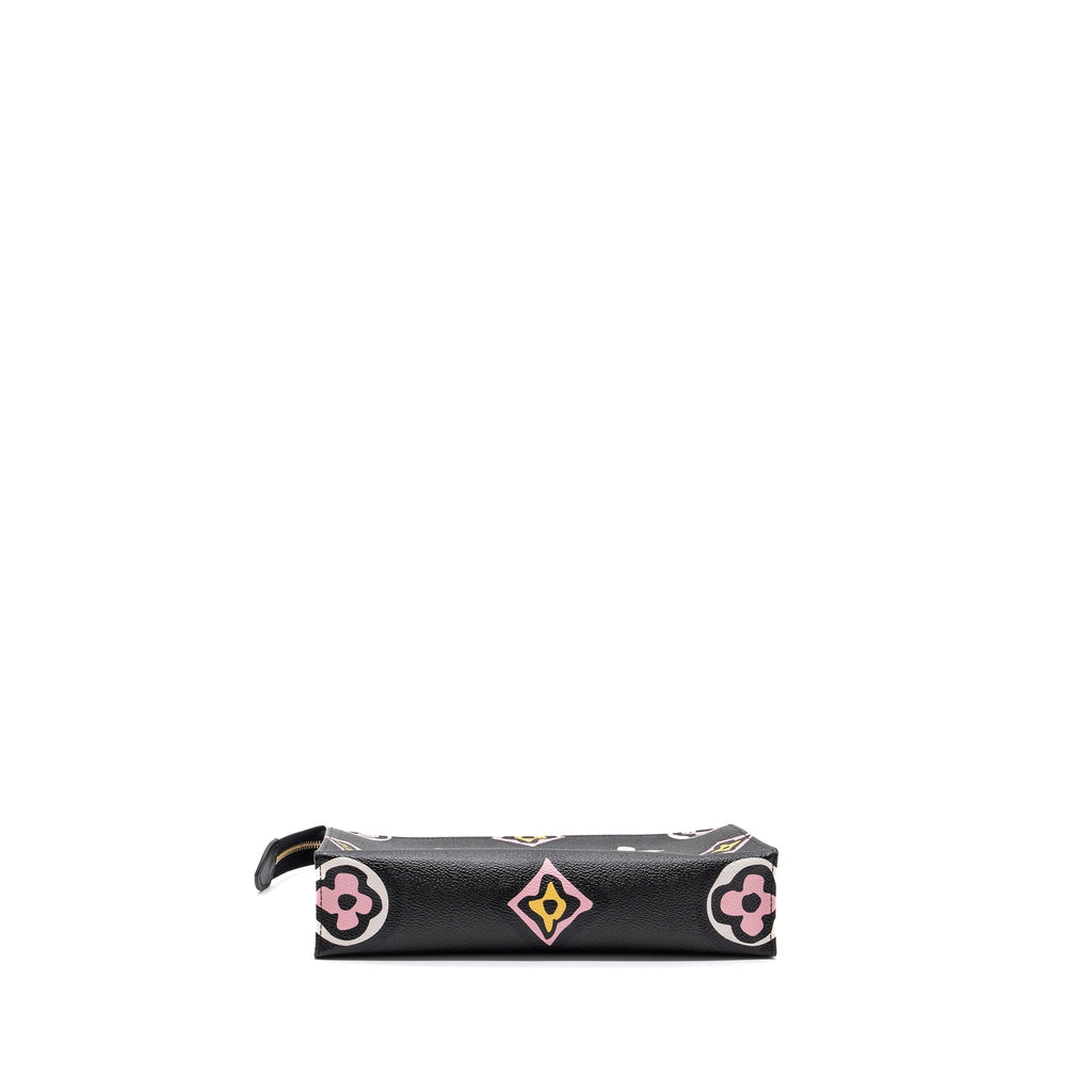 LOUIS VUITTON WILD AT HEART TOILETRY POCHETTE CANVAS BLACK / WHITE/ PINK GHW