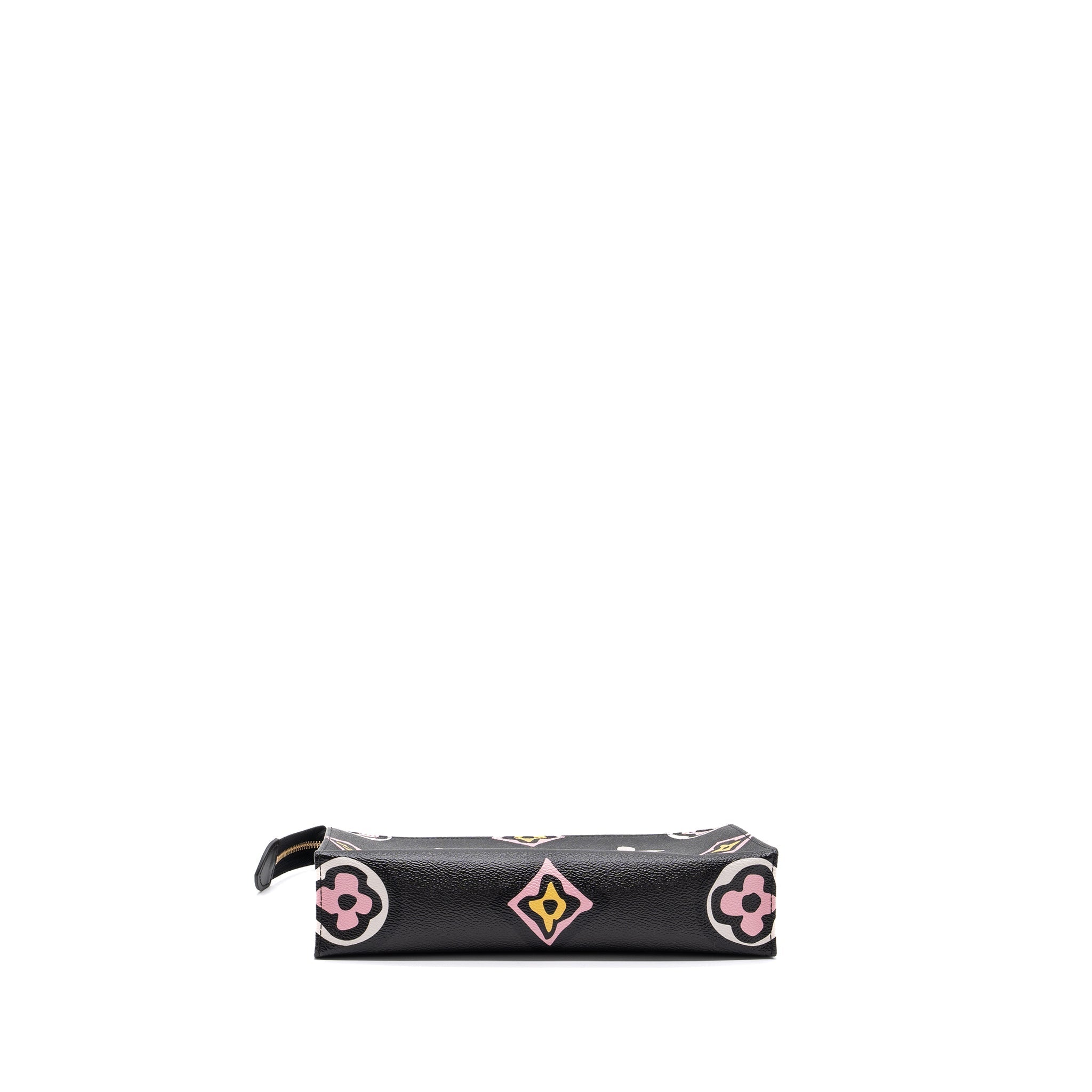 LOUIS VUITTON WILD AT HEART TOILETRY POCHETTE CANVAS BLACK / WHITE/ PINK GHW