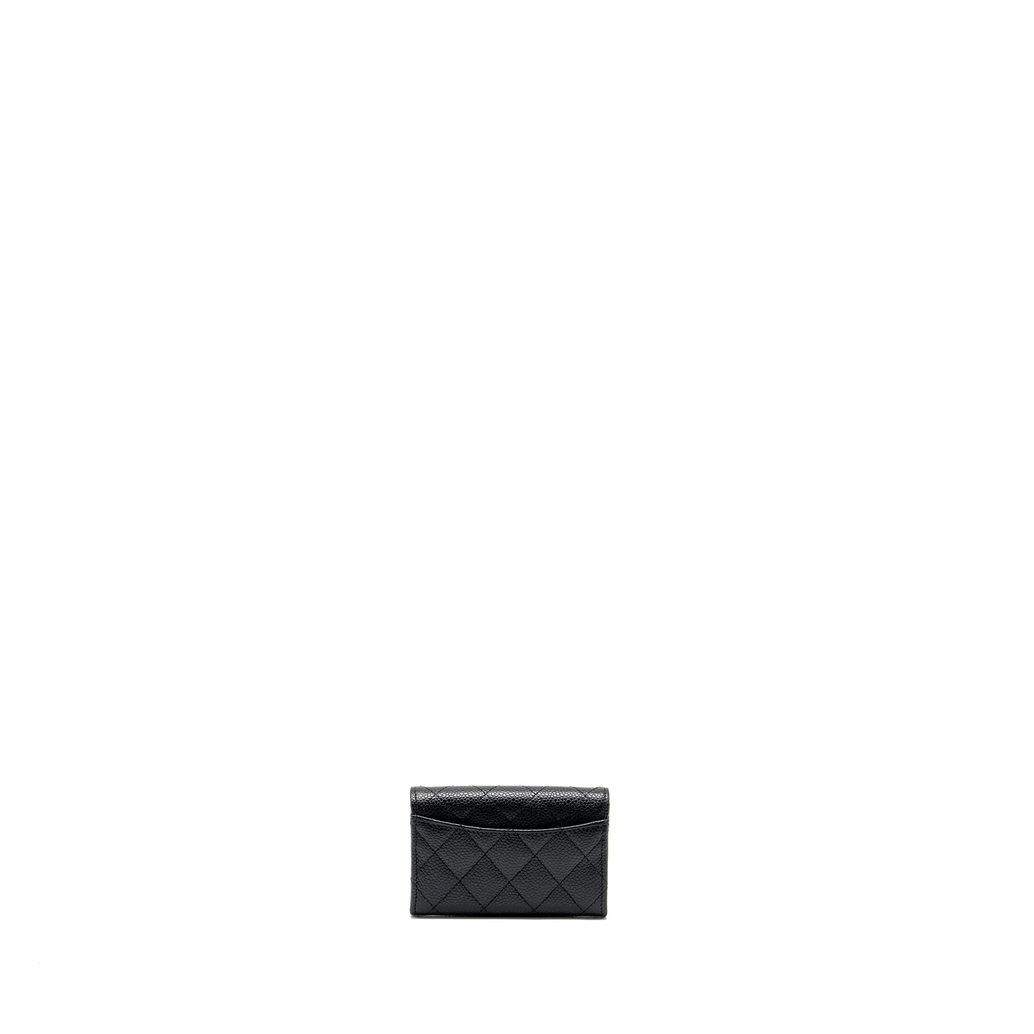 CHANEL CLASSIC FLAP CARD HOLDER CAVIAR BLACK SHW (MICROCHIP)