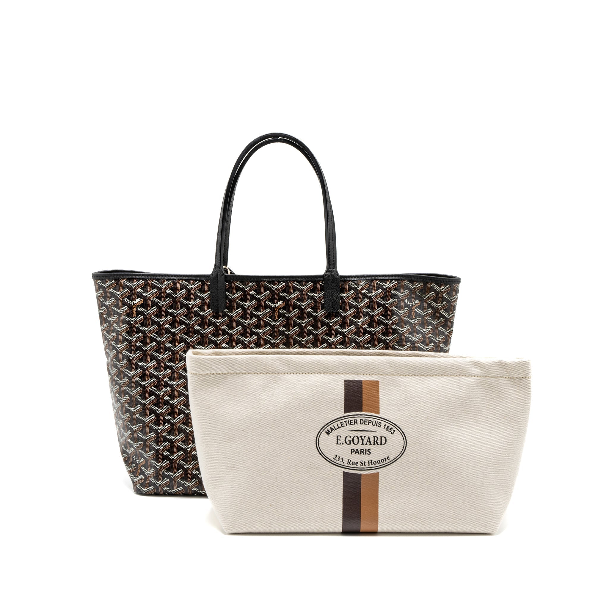 GOYARD SAINT LOUIS PM TOTE BAG GOYARDINE CANVAS SHW