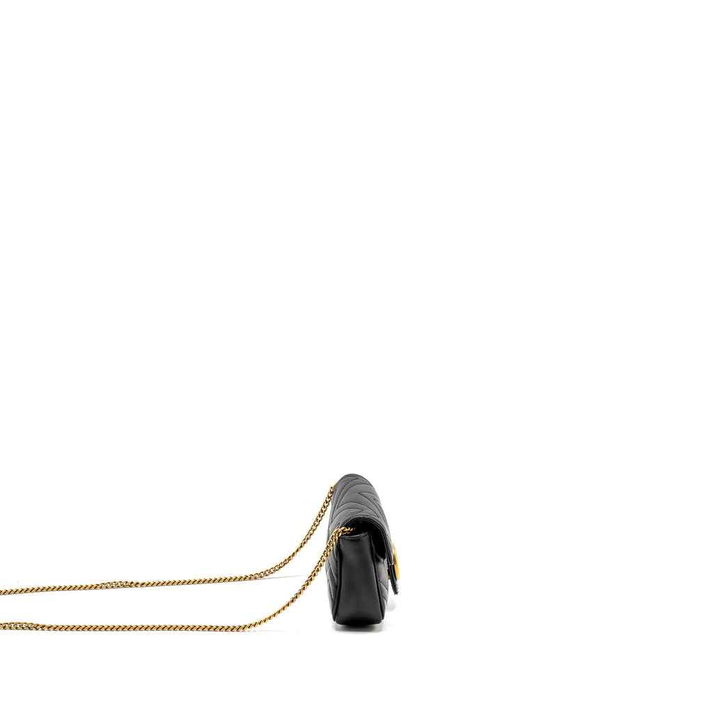 GUCCI SUPER MINI MARMONT CALFSKIN BLACK GHW