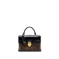 LOUIS VUITTON TOP HANDLE FLAP BAG MONOGRAM CANVAS / CALFSKIN BLACK GHW