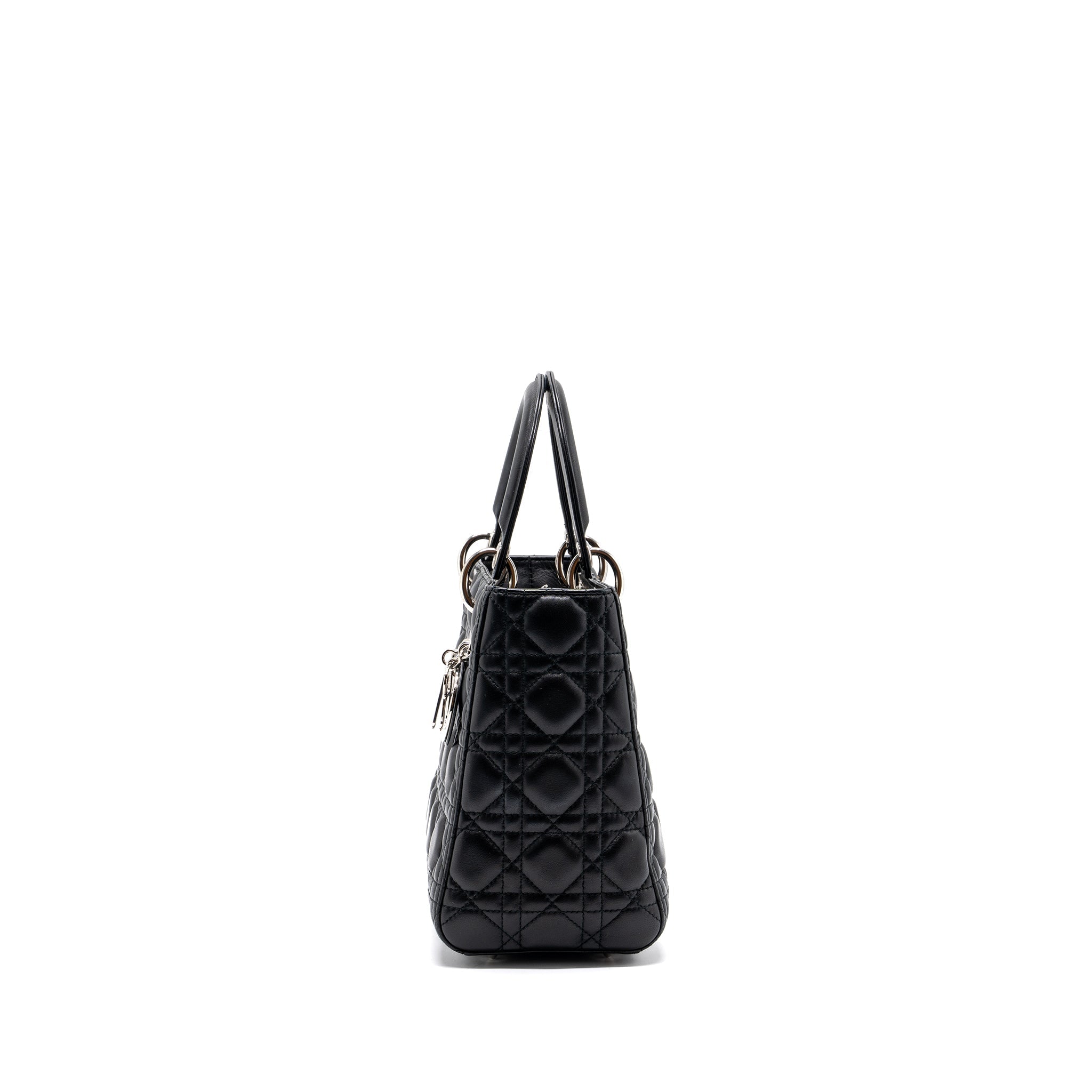 DIOR MEDIUM LADY DIOR LAMBSKIN BLACK SHW